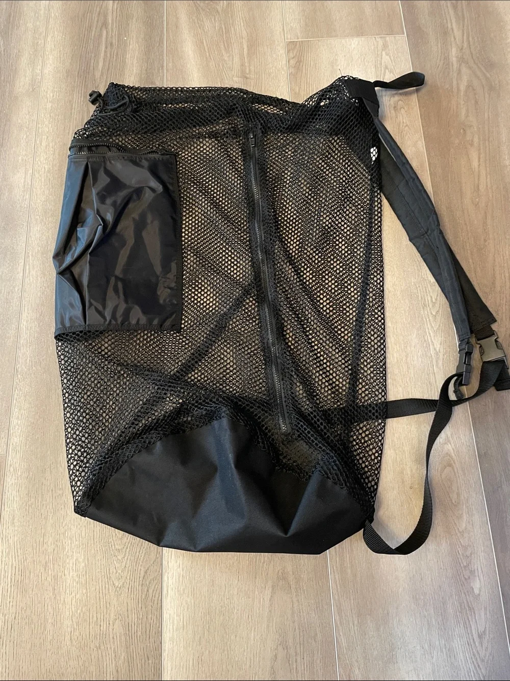 Black Mesh Gear Travel Laundry Bag with Carry Handle